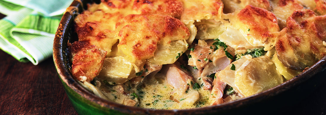 Celeriac and Smoked Haddock Gratin