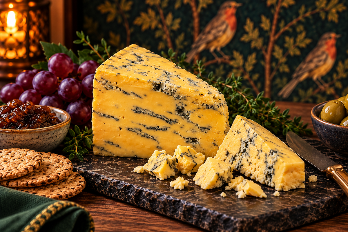 Harrogate Blue cheese on a slate board