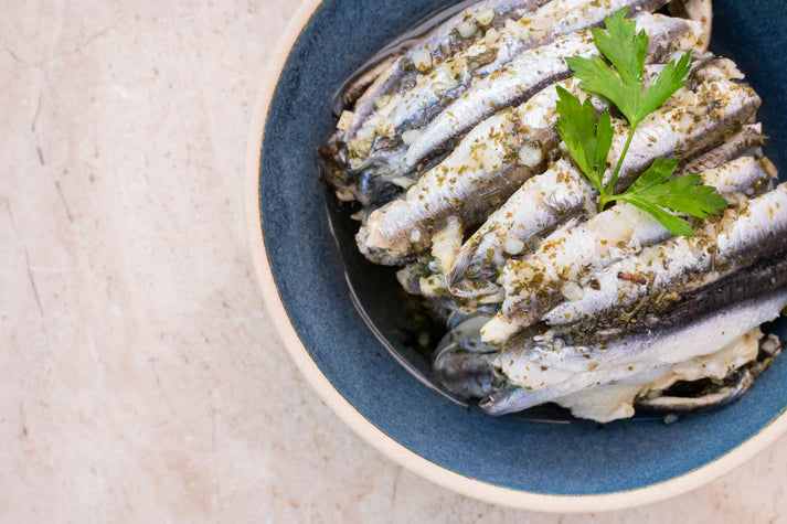 Garlic infused Anchovies