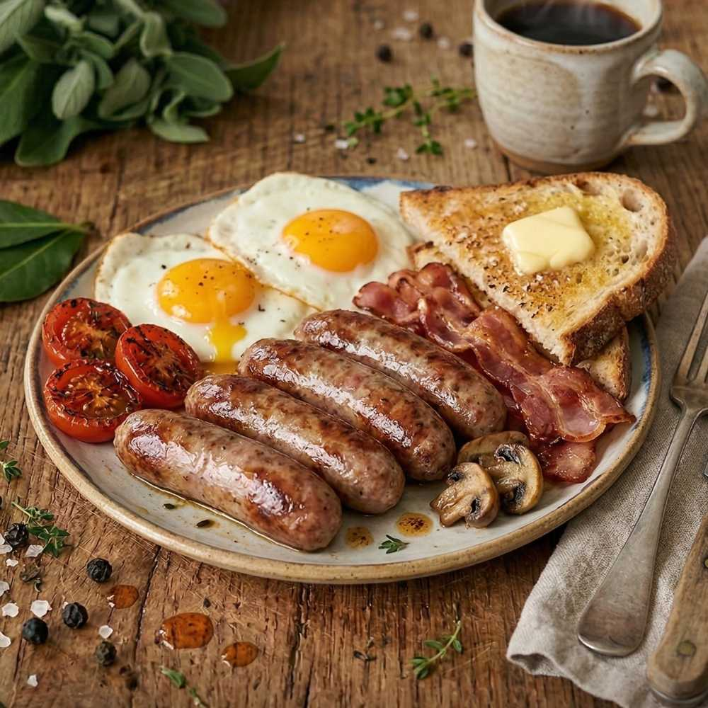 Inverawe pork sausages breakfast